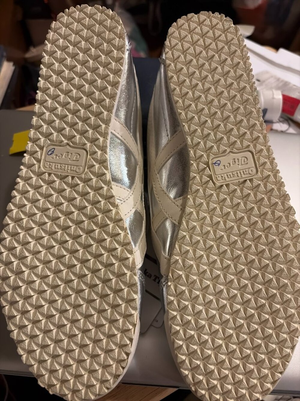 Onitsuka Tiger Mexico 66 THL7C2 9399 Lace Up Low Sneakers Silver/White 9 - Picture 4 of 4